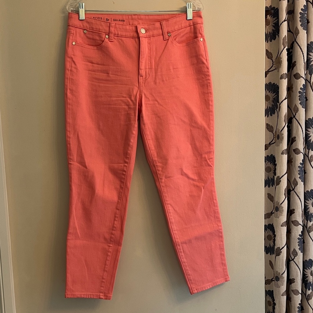 Talbots Vibrant Coral Ankle Jeans